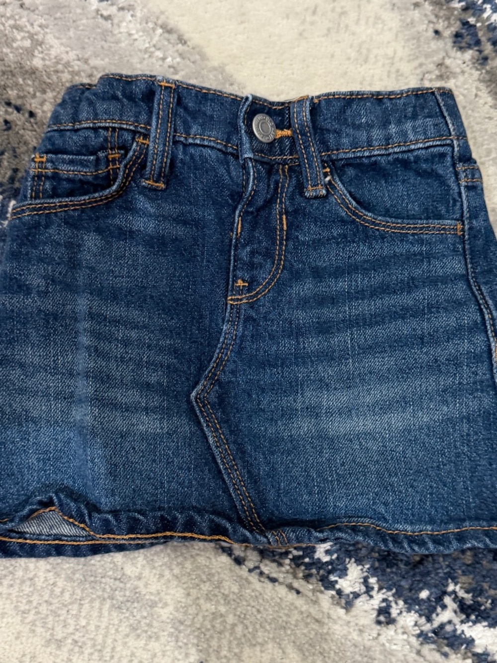 Old Navy Girls 2T Denim Skirt Adjustable Waist Dark Wash